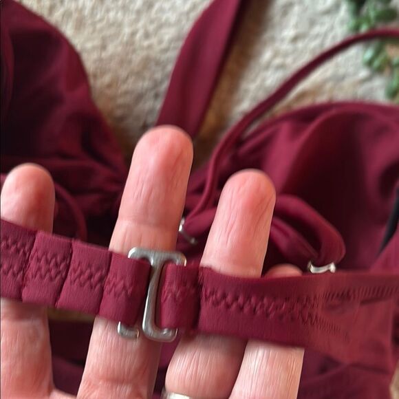 Old Navy Red Tie-Front bathing suit top - Picture 6 of 9